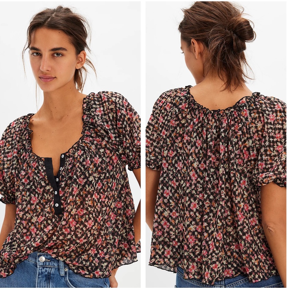 NWT Free People Astra Peasant Top